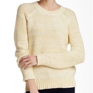 Vince Chunky Knit Sweater Yellow and White